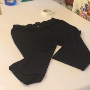 Washable stretch crepe crop black pants